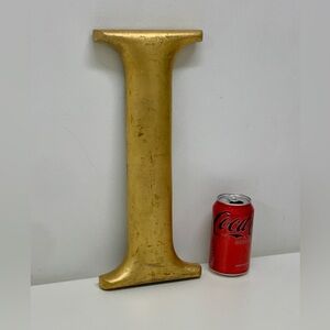 Late 19th Century Antique Gold Painted Letter I Wall Mounting Detroit Bank Sign